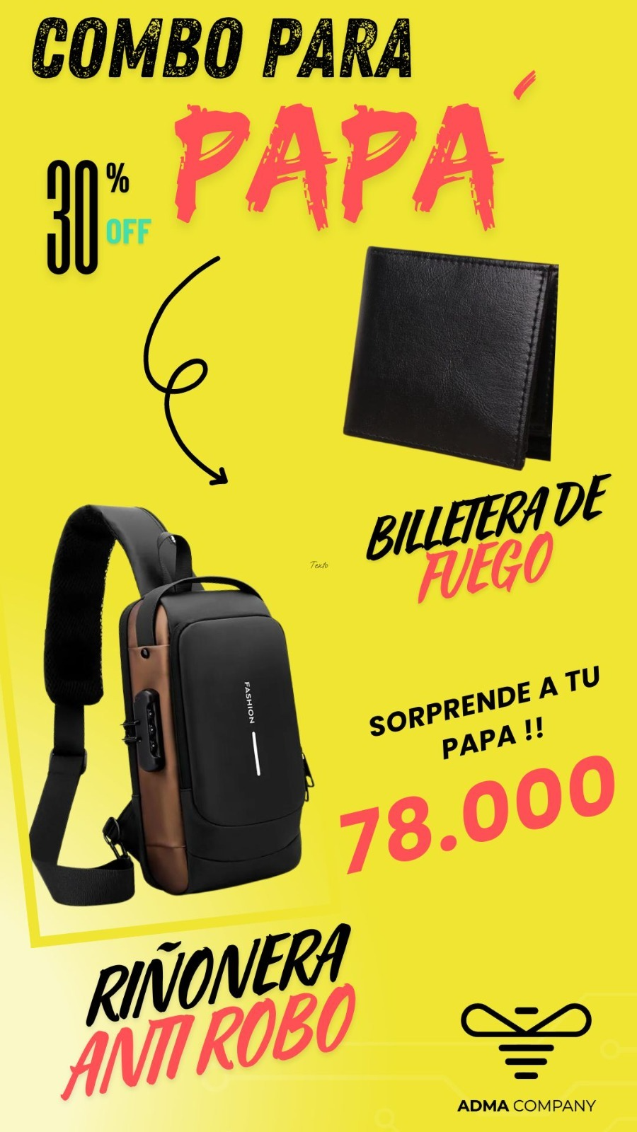 COMBO PAPA MALETIN+BILLETERA